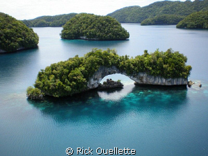 The Rock Islands in Micronesia as seen from the air.The I... by Rick Ouellette 